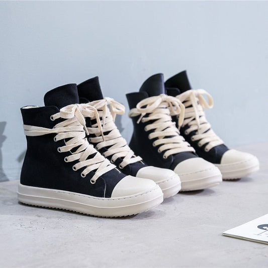 Rick Black Platform Rick Boots Canvas Boots Casual Booties - Taylor K Shop