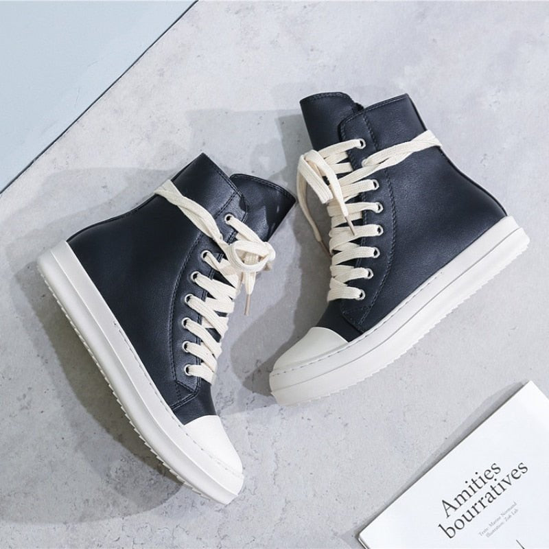 Rick Black Platform Rick Boots Canvas Boots Casual Booties - Taylor K Shop