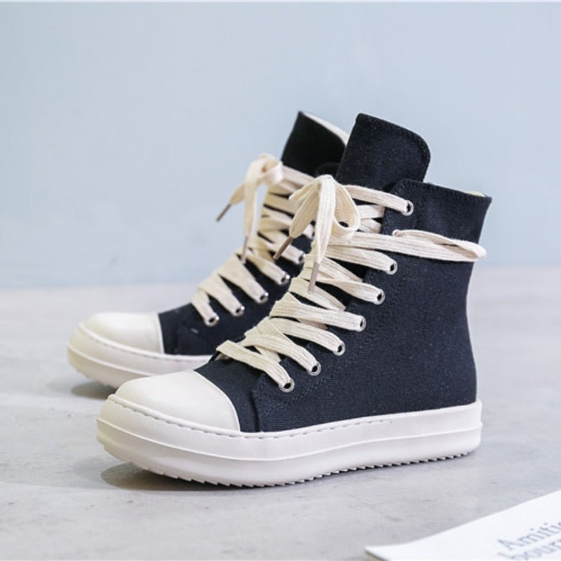 Rick Black Platform Rick Women, Boots Canvas Boots Casual Booties Owens Women, Sneakers - Taylor K Shop