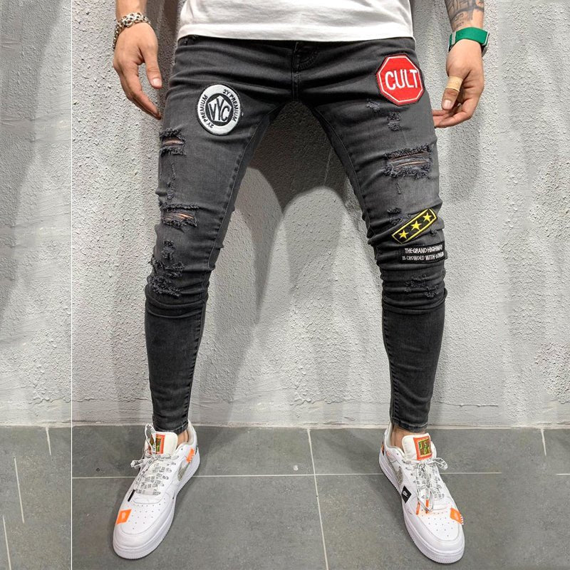 Ripped embroidered jeans - Taylor K Shop