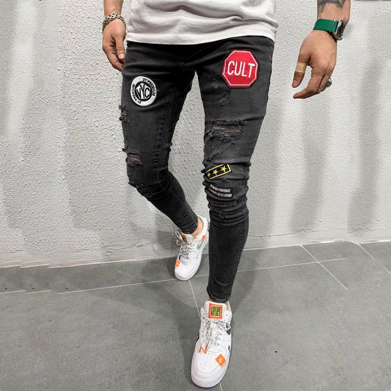 Ripped embroidered jeans - Taylor K Shop