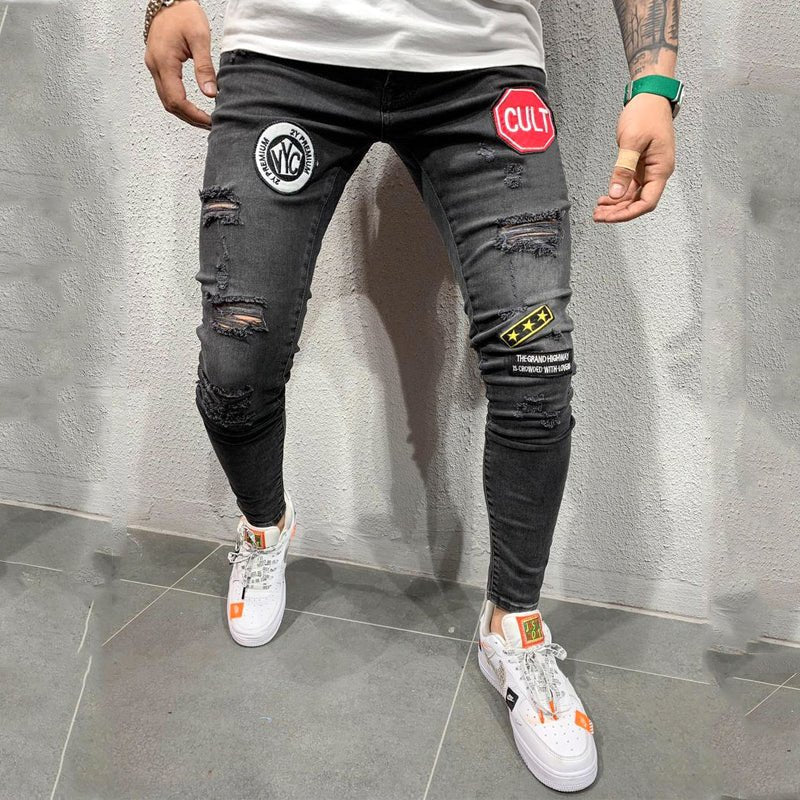 Ripped embroidered jeans - Taylor K Shop