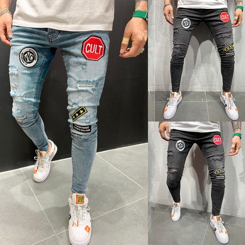 Ripped embroidered jeans - Taylor K Shop