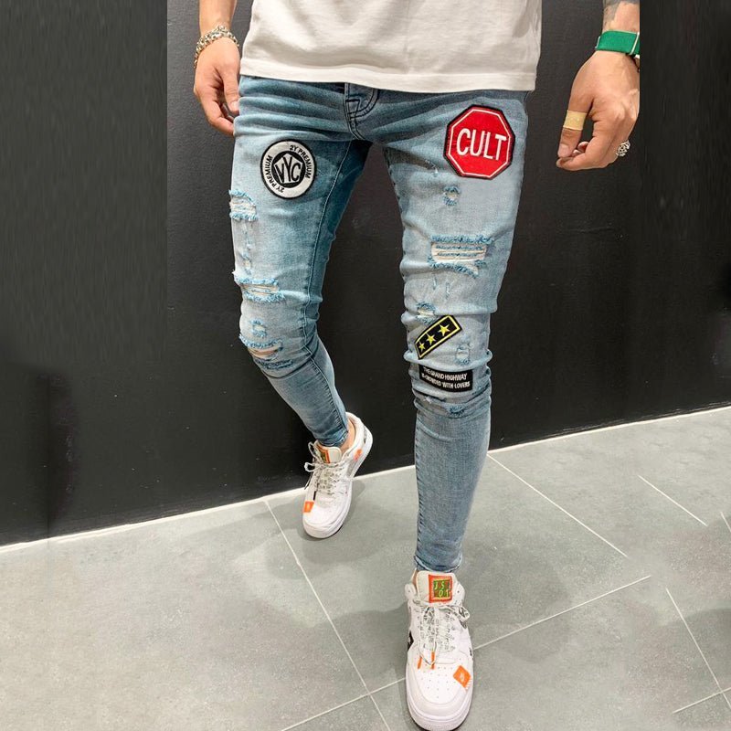 Ripped embroidered jeans - Taylor K Shop