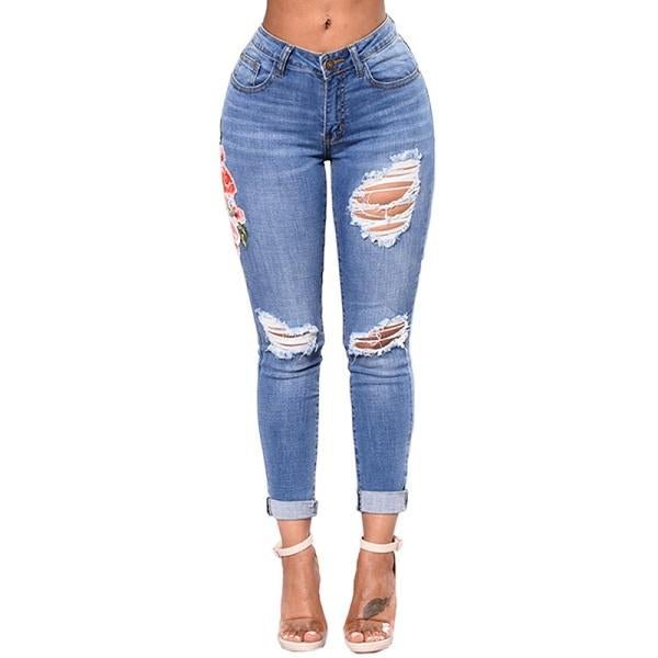 Ripped Jeans For Women 2021 Women Jeans Pencil Pants Denim Jeans - Taylor K Shop