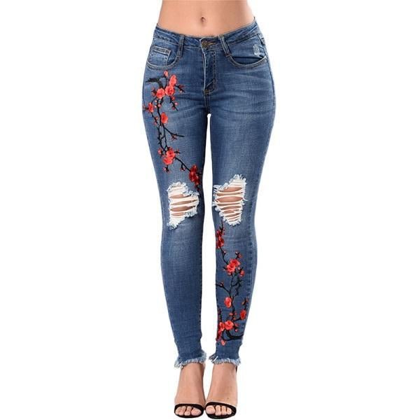 Ripped Jeans For Women 2021 Women Jeans Pencil Pants Denim Jeans - Taylor K Shop