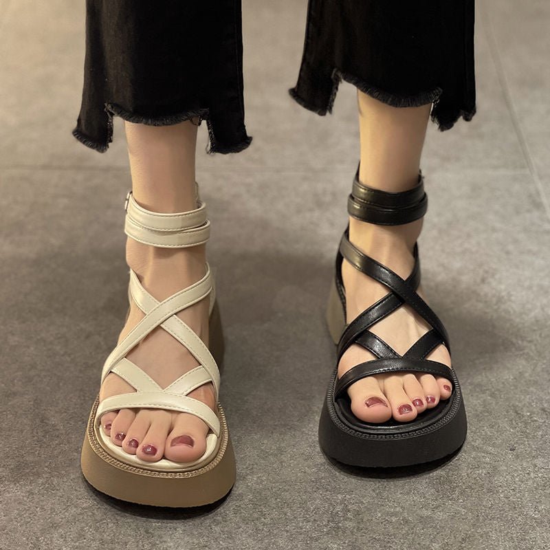 Rome Sandals Flats Platform Women Shoes. New Trend Casual Thick Cozy Walking Ladies Shoes Fashion Women Sandals Mujer - Taylor K Shop