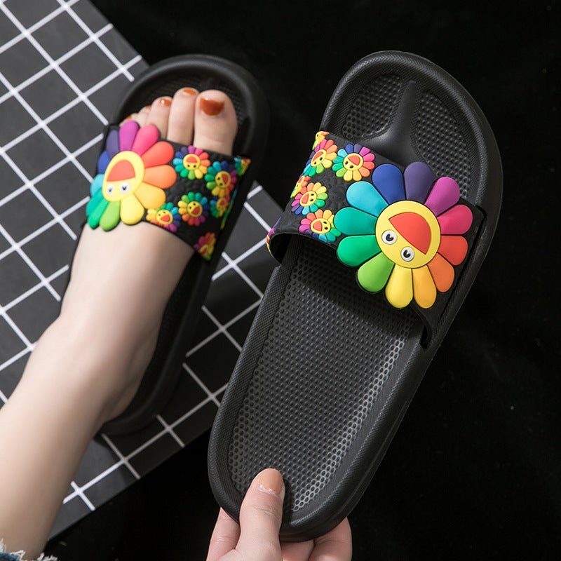 Sandals And Slippers Home Female Summer Slippery Thick - Soled Indoor Bathroom Mute Bath Home Summer Ins Slippers - Taylor K Shop