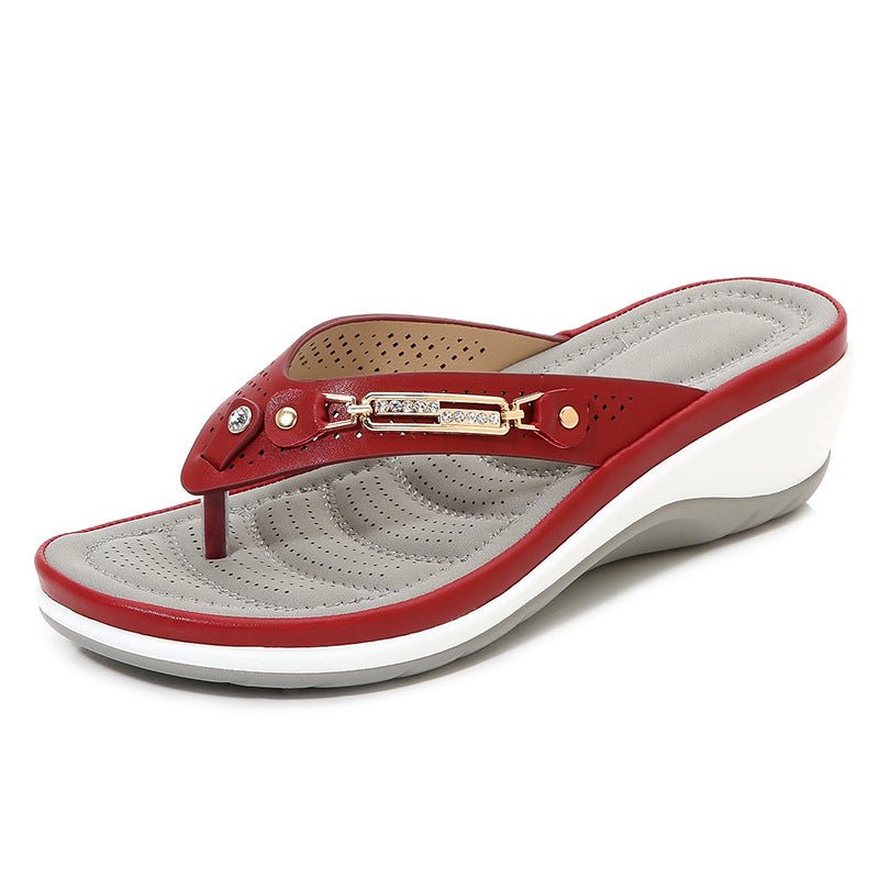 Sandals Women'S Metal Buckle Beach Net Red Sandals - Taylor K Shop