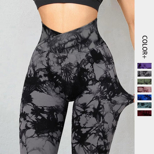 Seamless Tie Dye Leggings Women Yoga Pants Push Up Sport Fitness Running Gym Leggings - Taylor K Shop