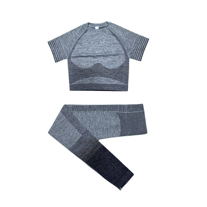 Seamless Yoga Clothing Set Knit Short Sleeves - Taylor K Shop