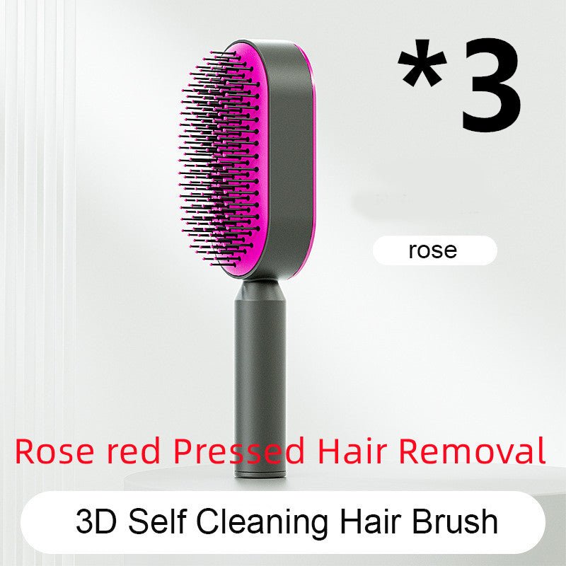 Self Cleaning Hair Brush For Women One - key Cleaning Hair Loss Airbag Massage Scalp Comb Anti - Static Hairbrush - Taylor K Shop
