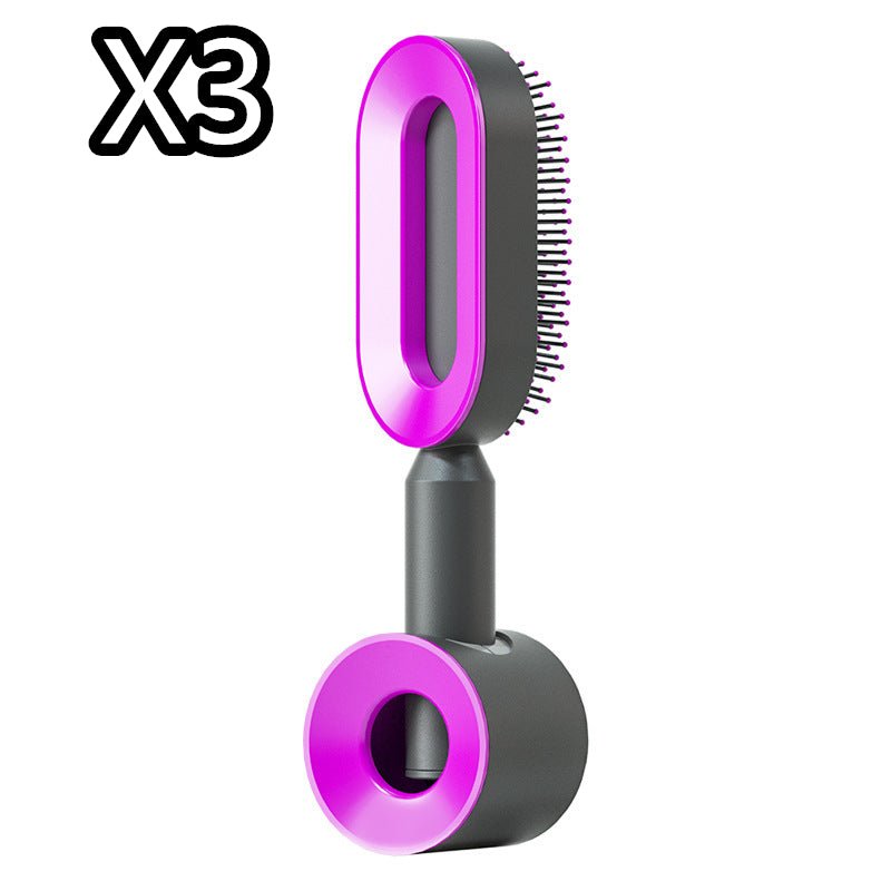 Self Cleaning Hair Brush For Women One - key Cleaning Hair Loss Airbag Massage Scalp Comb Anti - Static Hairbrush - Taylor K Shop