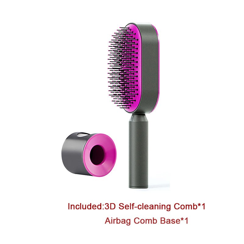 Self Cleaning Hair Brush For Women One - key Cleaning Hair Loss Airbag Massage Scalp Comb Anti - Static Hairbrush - Taylor K Shop