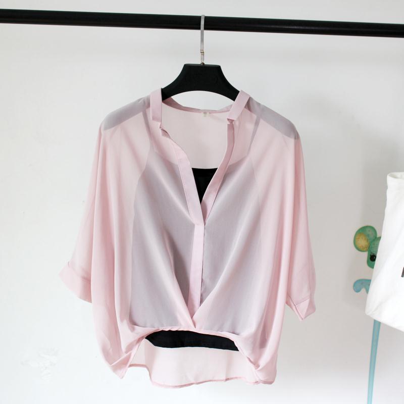 Seven - point Bat - sleeve Leopard - print Chiffon Shirt Summer Blouse Women - Taylor K Shop