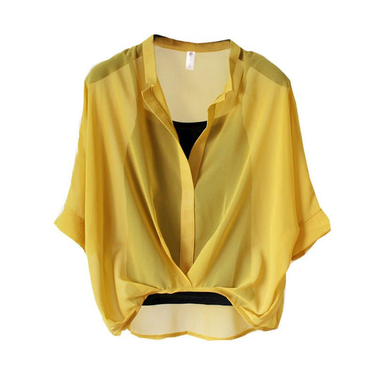 Seven - point Bat - sleeve Leopard - print Chiffon Shirt Summer Blouse Women - Taylor K Shop