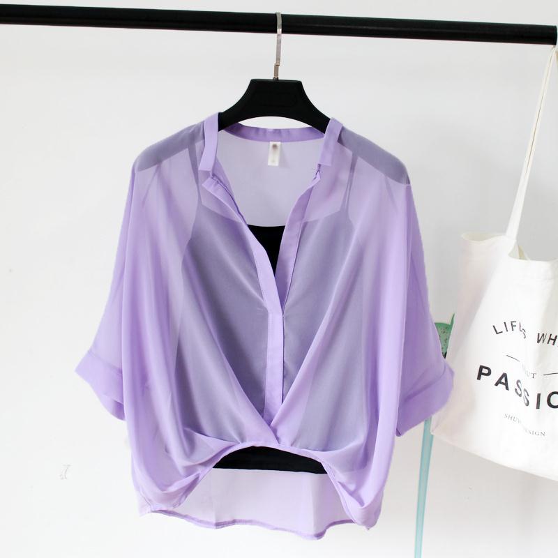 Seven - point Bat - sleeve Leopard - print Chiffon Shirt Summer Blouse Women - Taylor K Shop