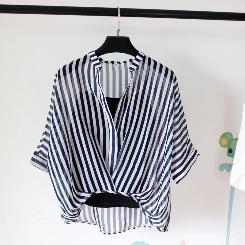 Seven - point Bat - sleeve Leopard - print Chiffon Shirt Summer Blouse Women - Taylor K Shop