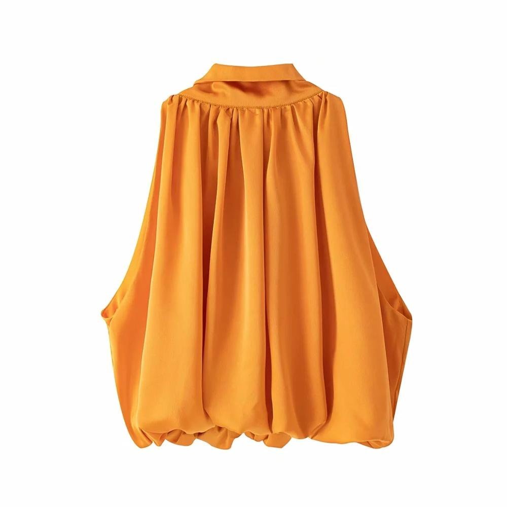 Sexy Blouses Orange Crop Ladies Shirt - Taylor K Shop