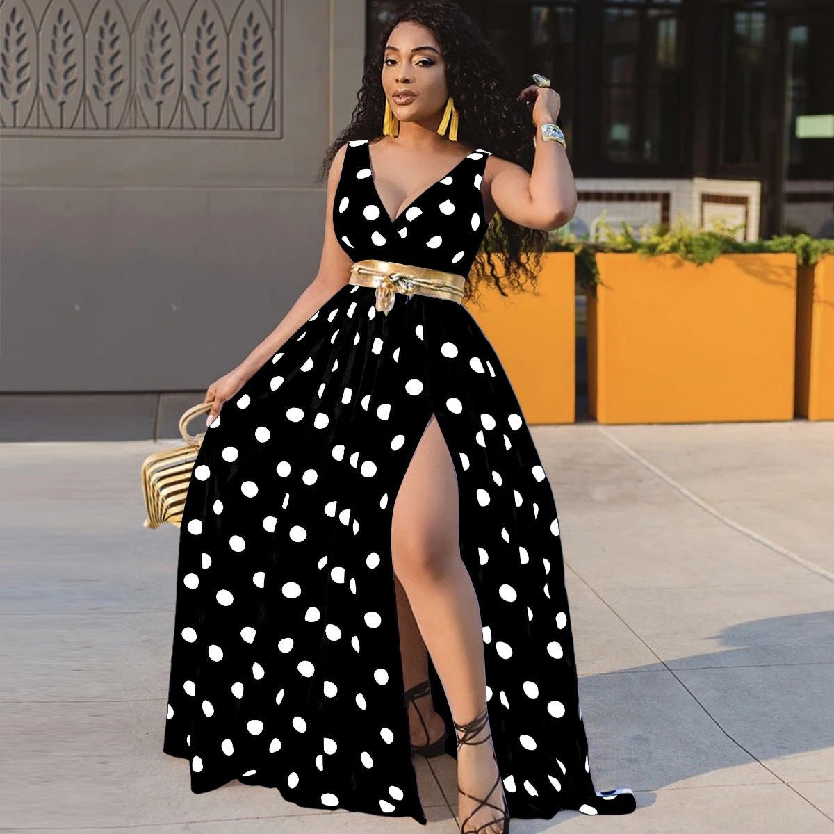 Sexy Dresses Women Party Ladies Belt Plus Size Forked Club Dresses - Taylor K Shop