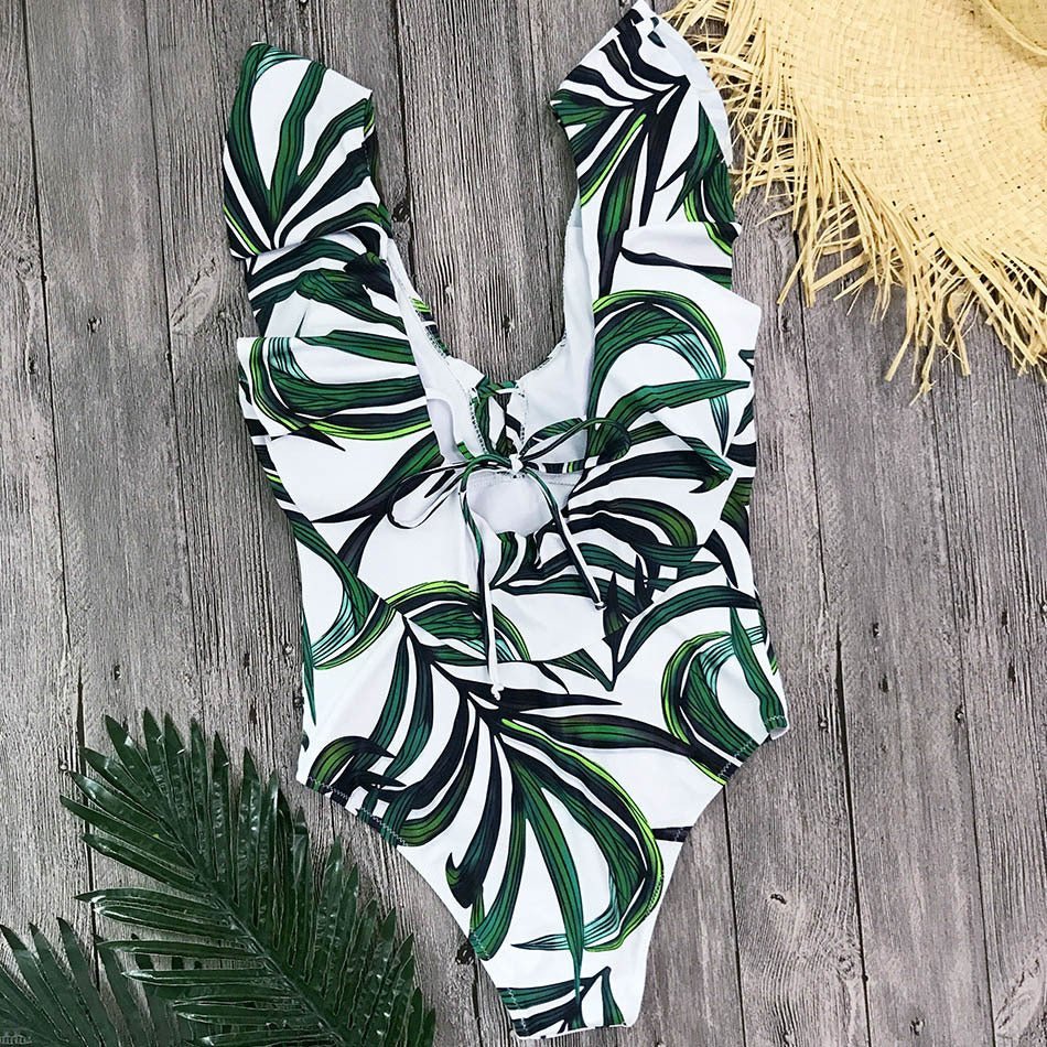 Sexy Ruffle One Piece Swimsuit Women Swimwear - Taylor K Shop