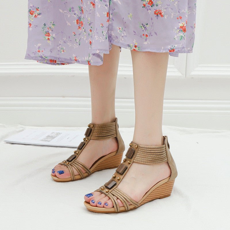 Sexy Sweet Mother Shoes Back Zipper Platform Roman Shoes - Taylor K Shop