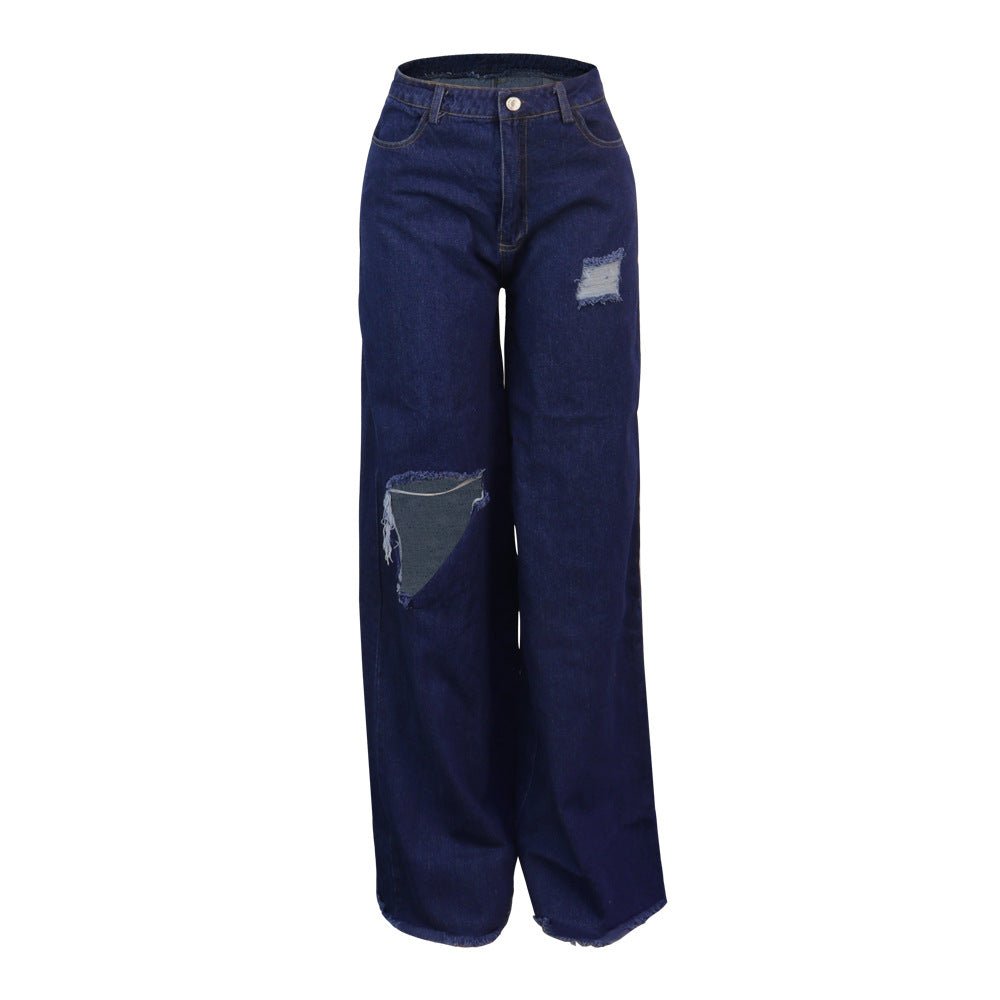 Sexy Women's Irregular Ripped Loose Jeans - Taylor K Shop