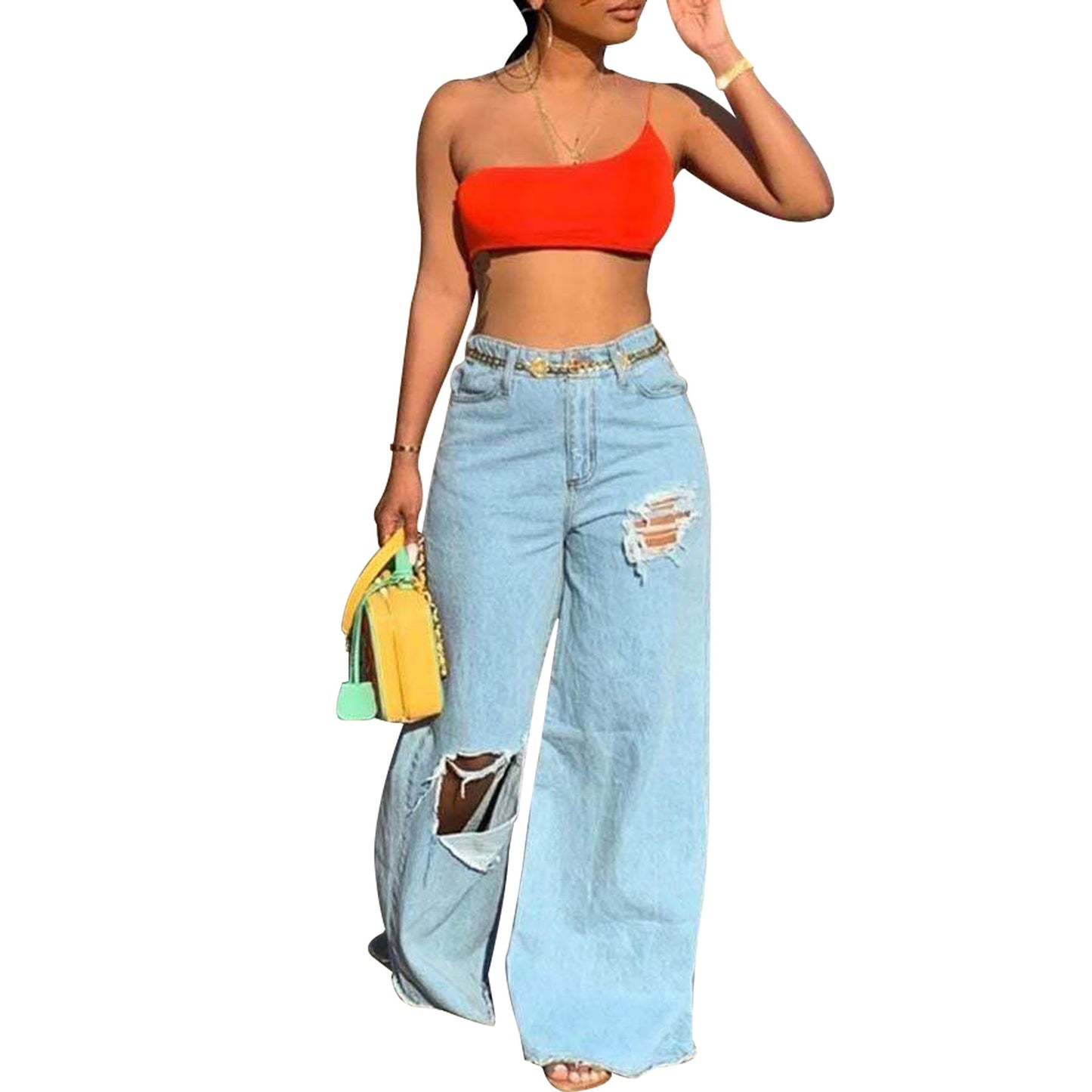 Sexy Women's Irregular Ripped Loose Jeans - Taylor K Shop