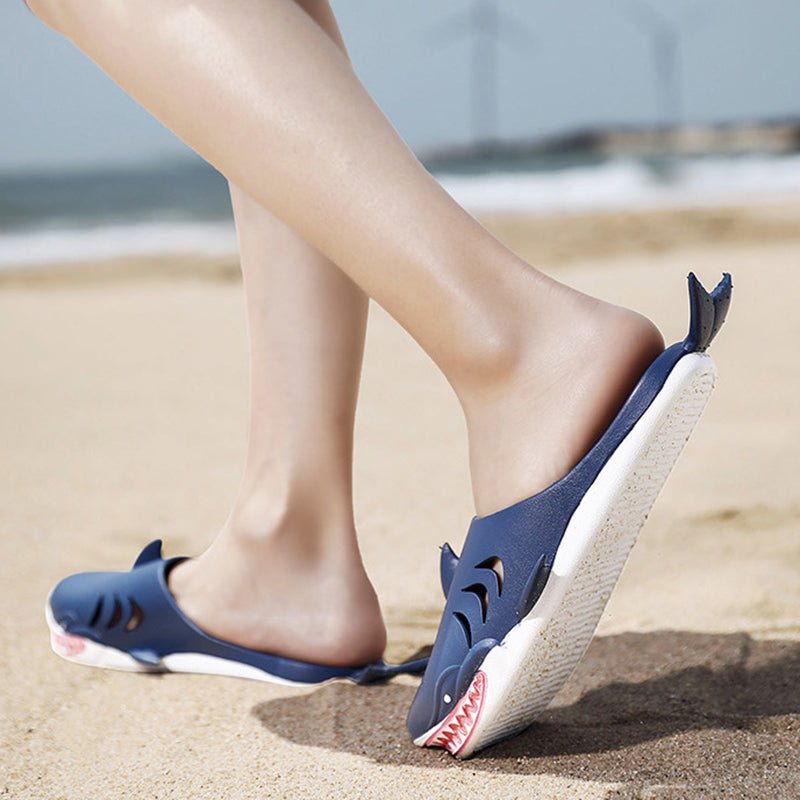 Shark Slippers Beach Shoes Home Flat Slippers Women Men - Taylor K Shop