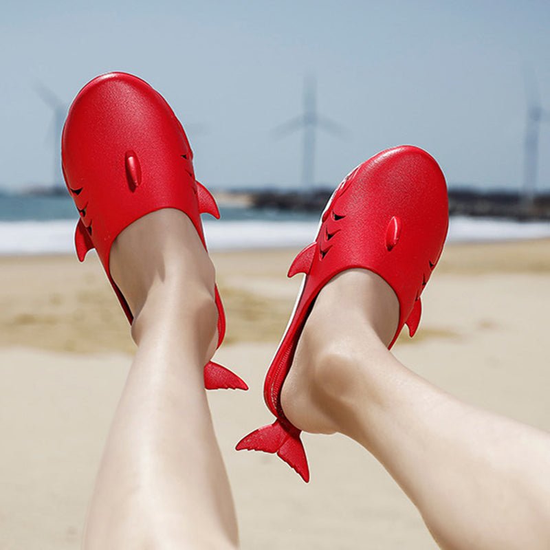 Shark Slippers Beach Shoes Home Flat Slippers Women Men - Taylor K Shop