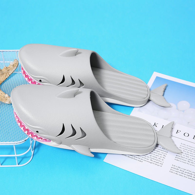 Shark Slippers Beach Shoes Home Flat Slippers Women Men - Taylor K Shop