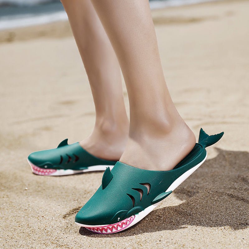 Shark Slippers Beach Shoes Home Flat Slippers Women Men - Taylor K Shop