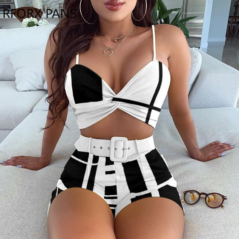 Shorts Set Black and White - Taylor K Shop