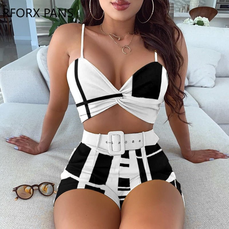 Shorts Set Black and White - Taylor K Shop