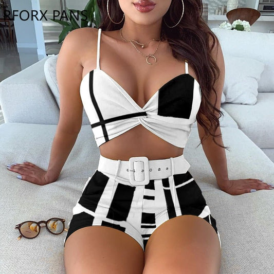Shorts Set Black and White - Taylor K Shop