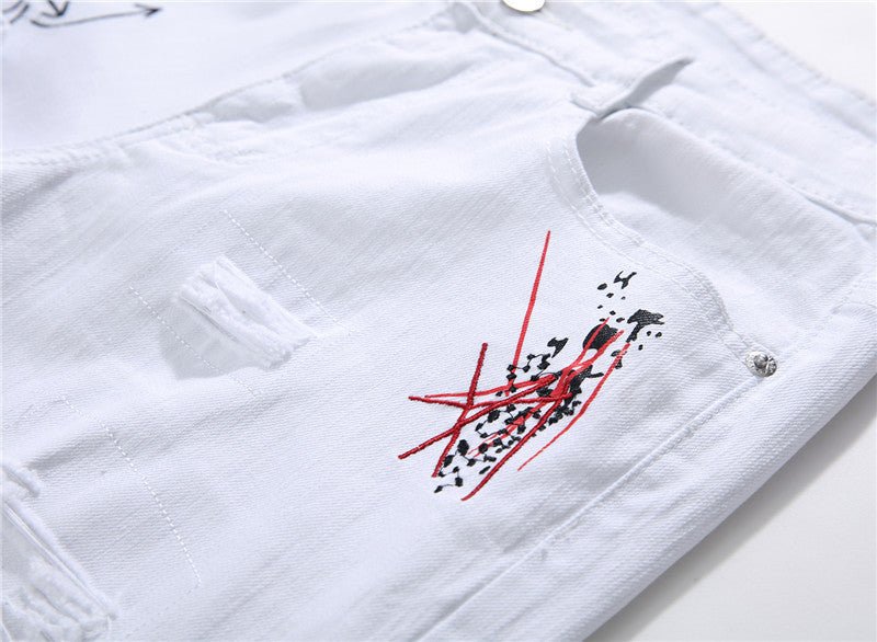 Shredded embroidery jeans - Taylor K Shop