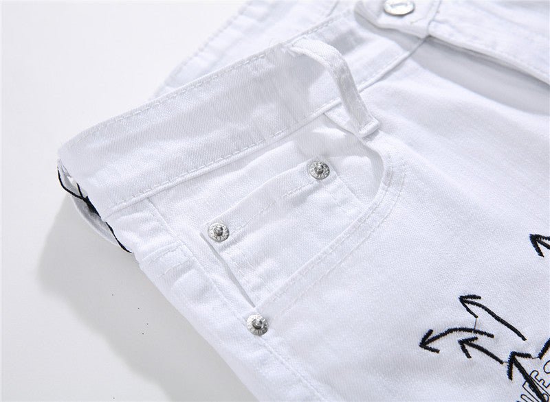 Shredded embroidery jeans - Taylor K Shop