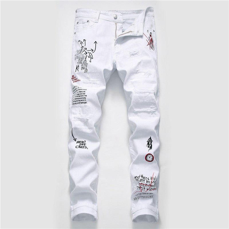 Shredded embroidery jeans - Taylor K Shop