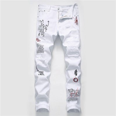 Shredded embroidery jeans - Taylor K Shop