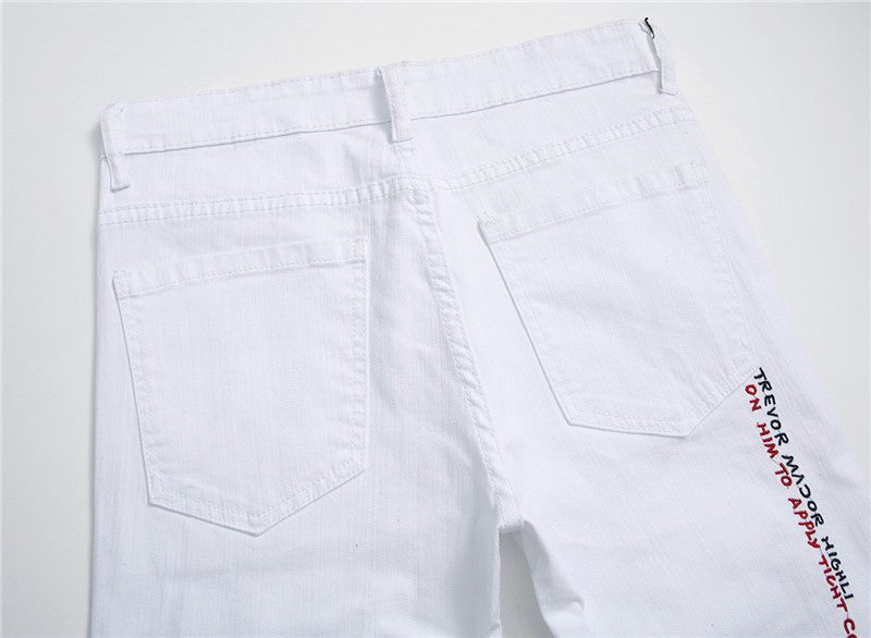 Shredded embroidery jeans - Taylor K Shop