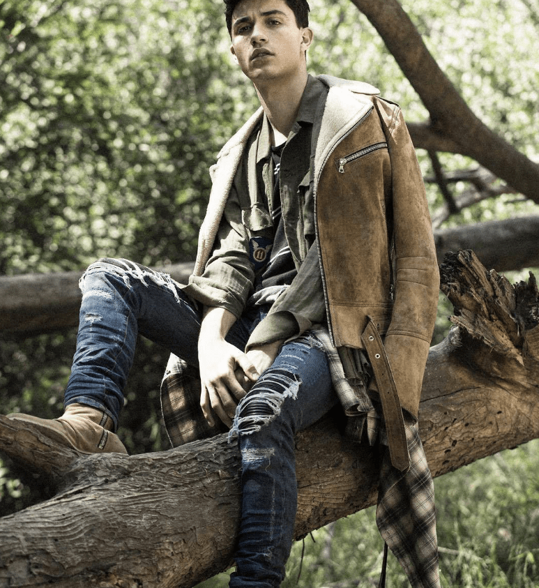 Shredded jeans, slim feet, jeans, motorcycle, men's trousers - Taylor K Shop