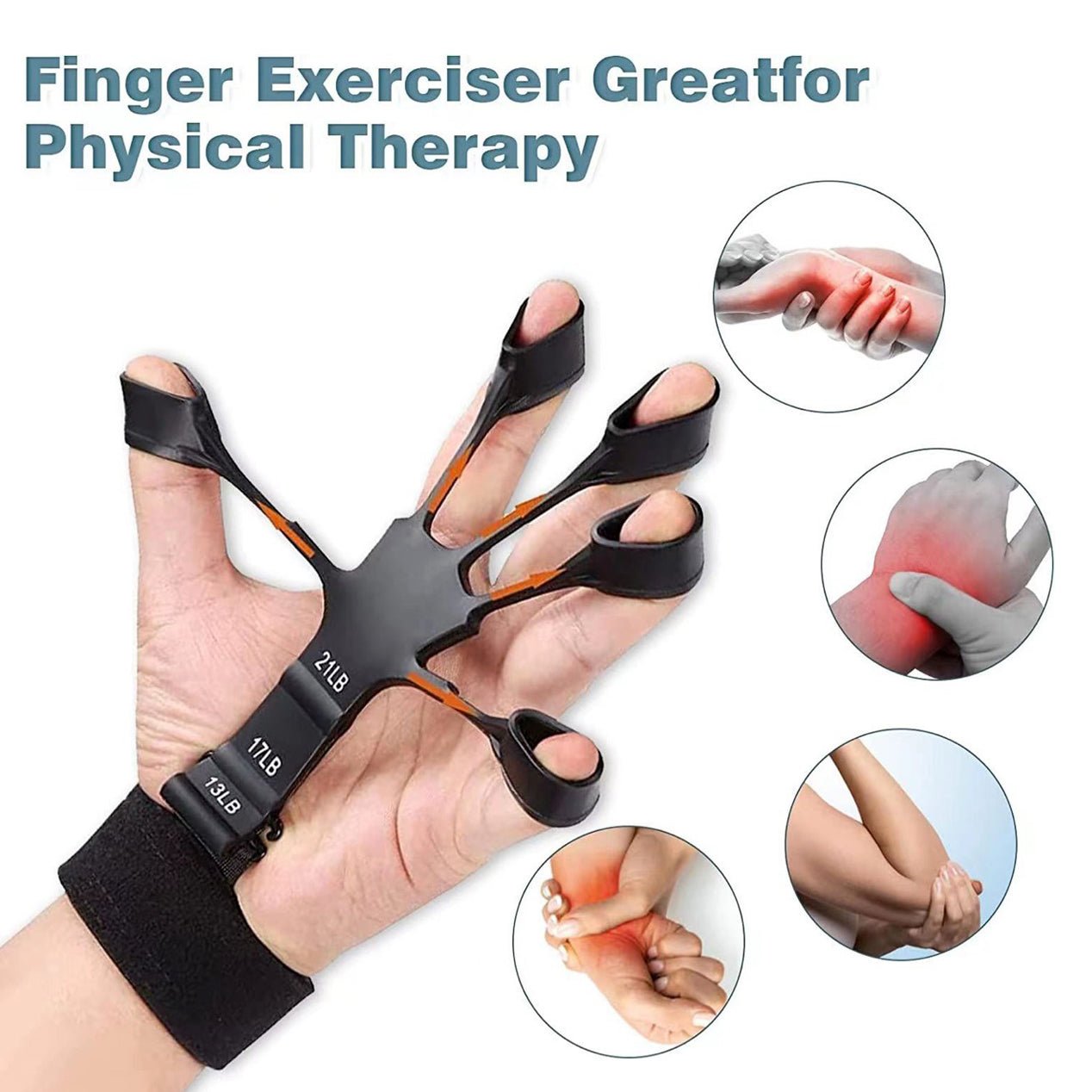 Silicone Grip Device Finger Exercise Stretcher Finger Gripper Strength Trainer Strengthen Rehabilitation Training - Taylor K Shop