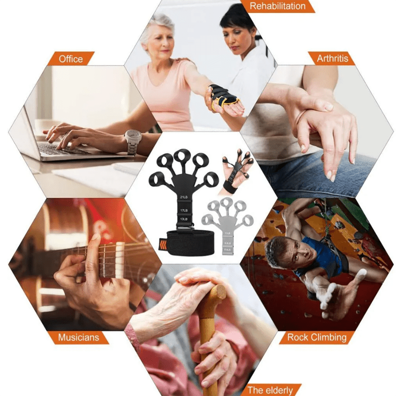 Silicone Grip Device Finger Exercise Stretcher Finger Gripper Strength Trainer Strengthen Rehabilitation Training - Taylor K Shop