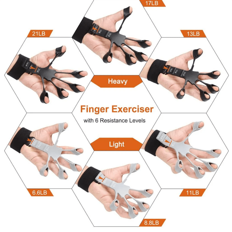 Silicone Grip Device Finger Exercise Stretcher Finger Gripper Strength Trainer Strengthen Rehabilitation Training - Taylor K Shop