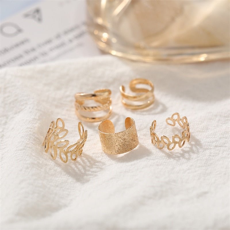 Silver Color Leaves Clip Earrings for Women Men Creative Simple C Ear Cuff Non - Piercing Ear Ear Clip Set Trend Jewelry Gift - Taylor K Shop