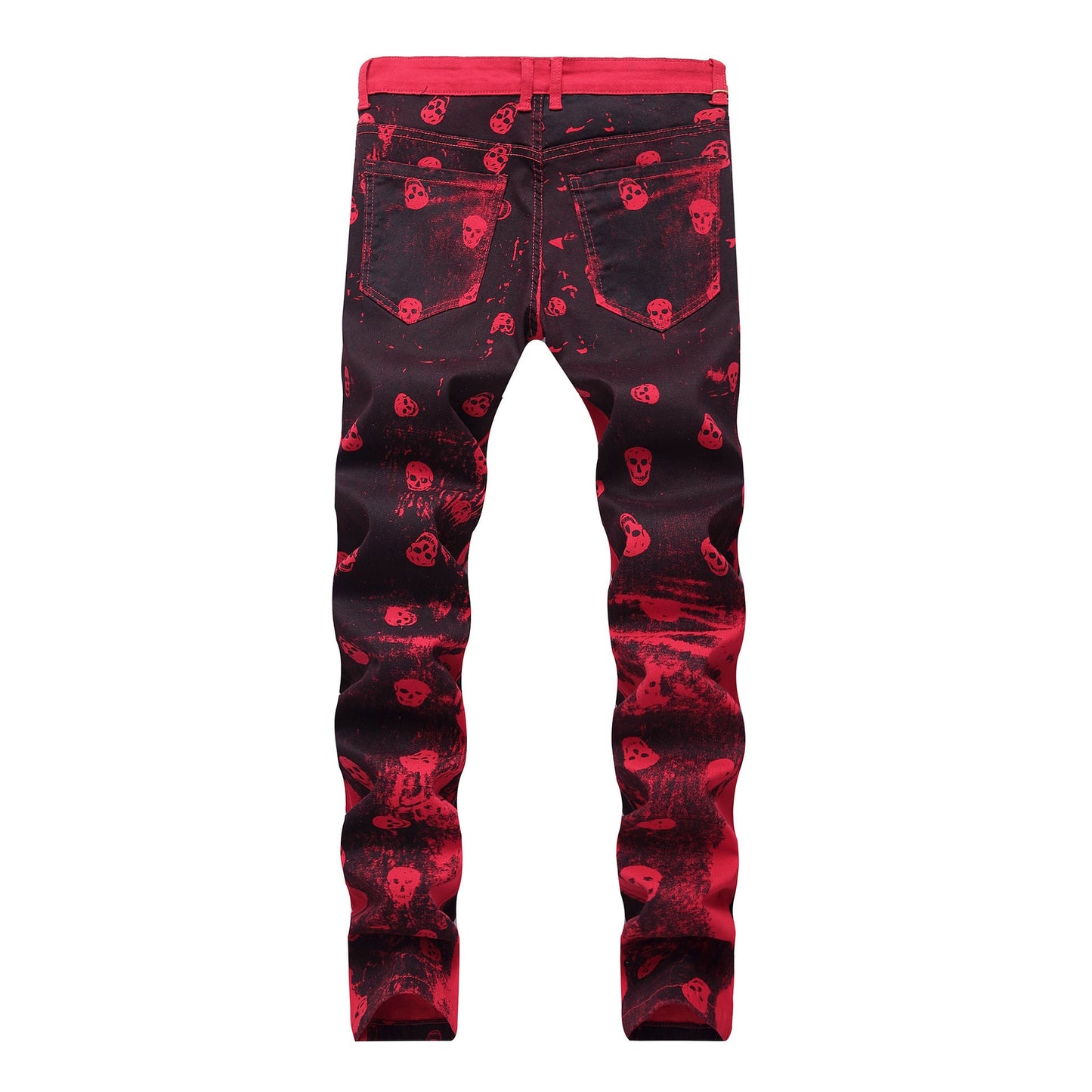 Skull red jeans men's casual jeans - Taylor K Shop