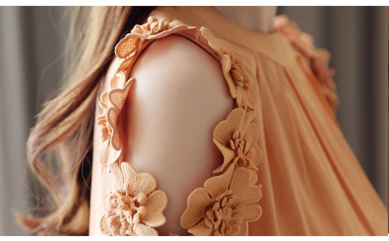 Sleeved Blouse Off - shouldered Chiffon Blouse In The Summer - Taylor K Shop