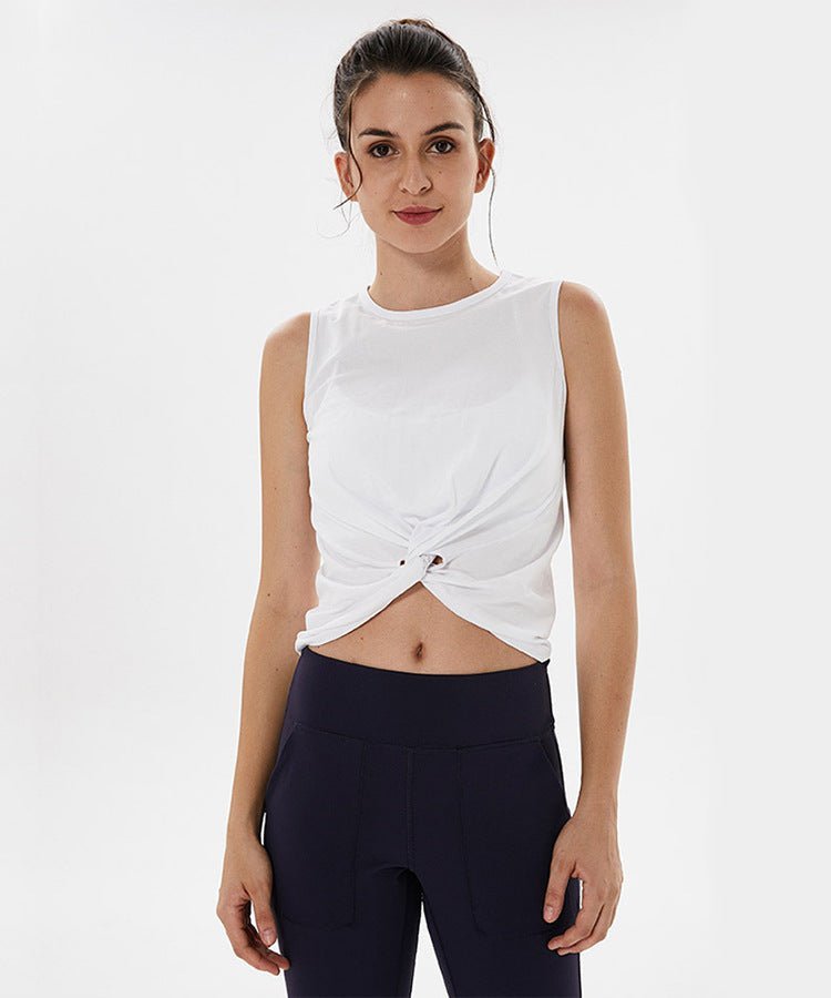 Sleeveless loose exposed navel blouse - Taylor K Shop