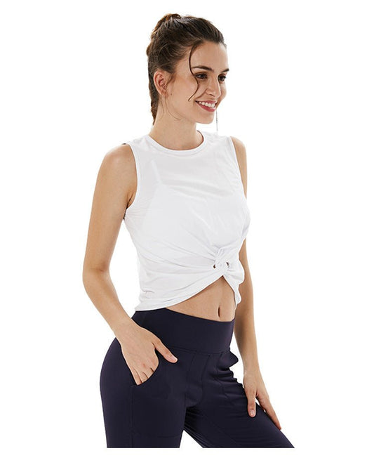 Sleeveless loose exposed navel blouse - Taylor K Shop
