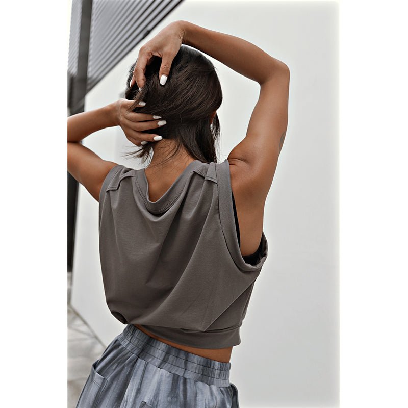Sleeveless Sports Vest T-shirt Women Summer Yoga Blouse Loose Casual - Taylor K Shop